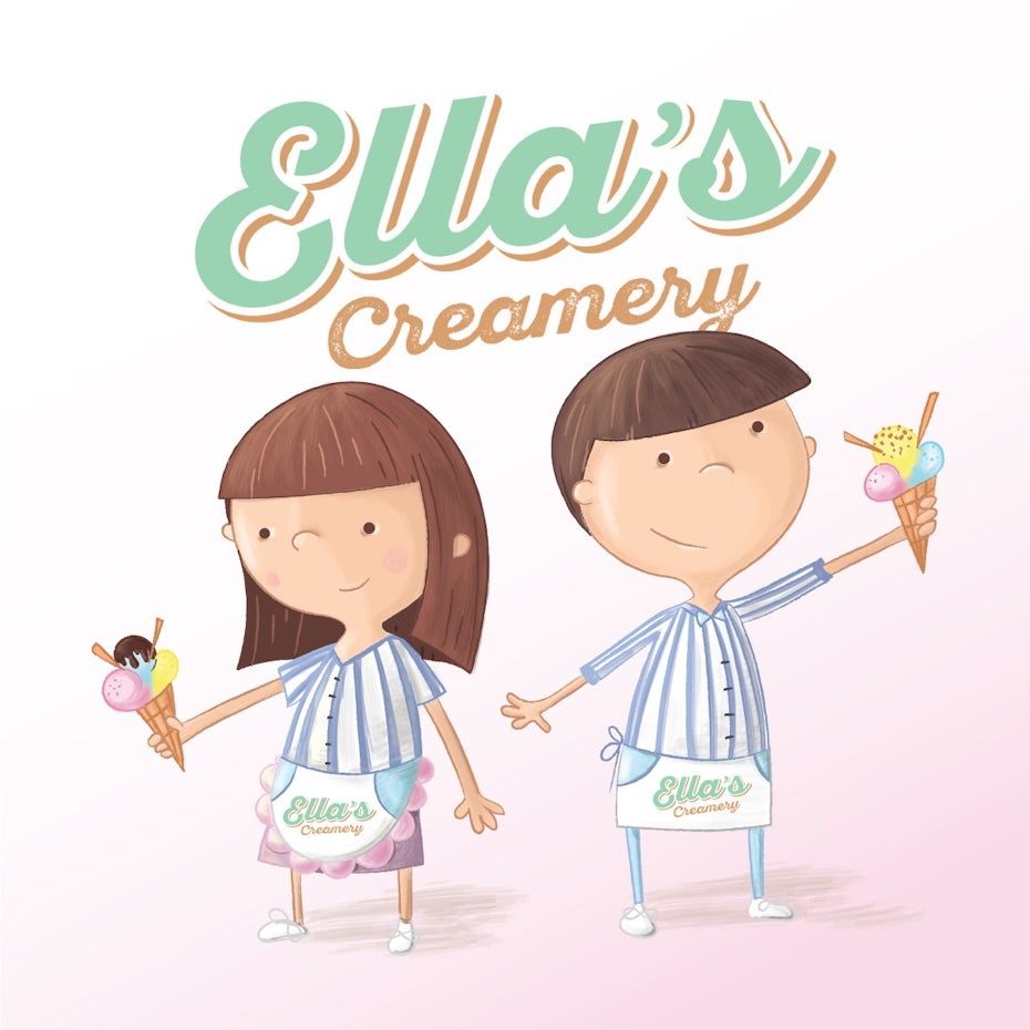 Cartoon character mascot design for ice cream brand