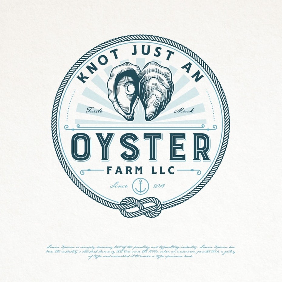 Vintage style emblem logo for an oyster farm