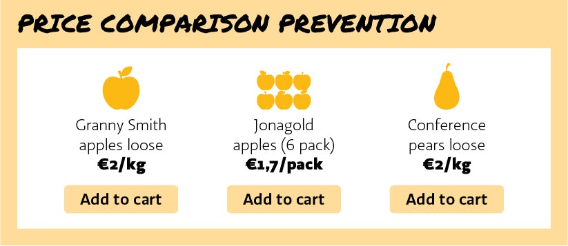 Apples priced by weight and per pack