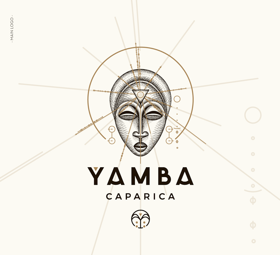 Logo design with Malawi symbol for an African-inspired bar in Portugal