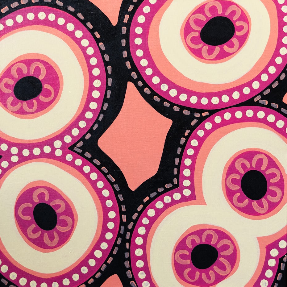 “Community”, Indigenous Aboriginal painting by Safina Stewart