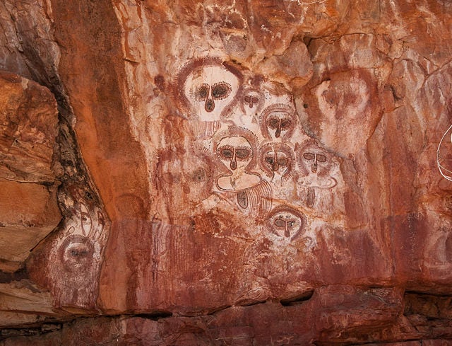 Aboriginal rock art on the Barnett River, Mount Elizabeth Station