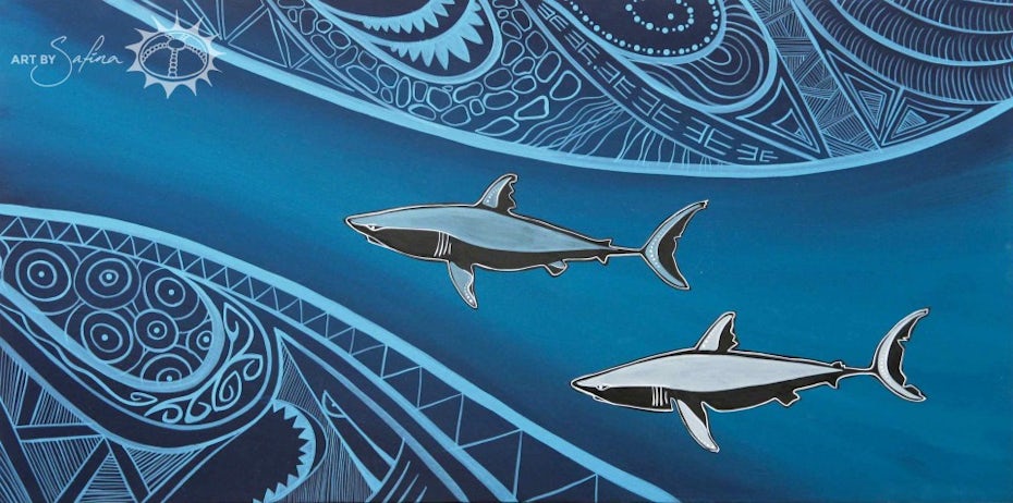 “Duel Jewel”, Indigenous Aboriginal painting by Safina Stewart