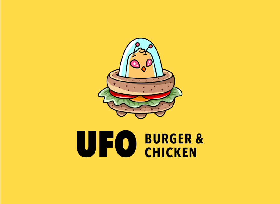 UFO Burger & Chicken logo design