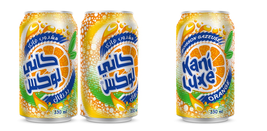 Logo design for a beverage label in French and Arabic
