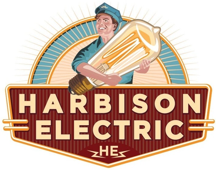 painterly logo featuring large text and a boy holding a large old-fashioned light bulb