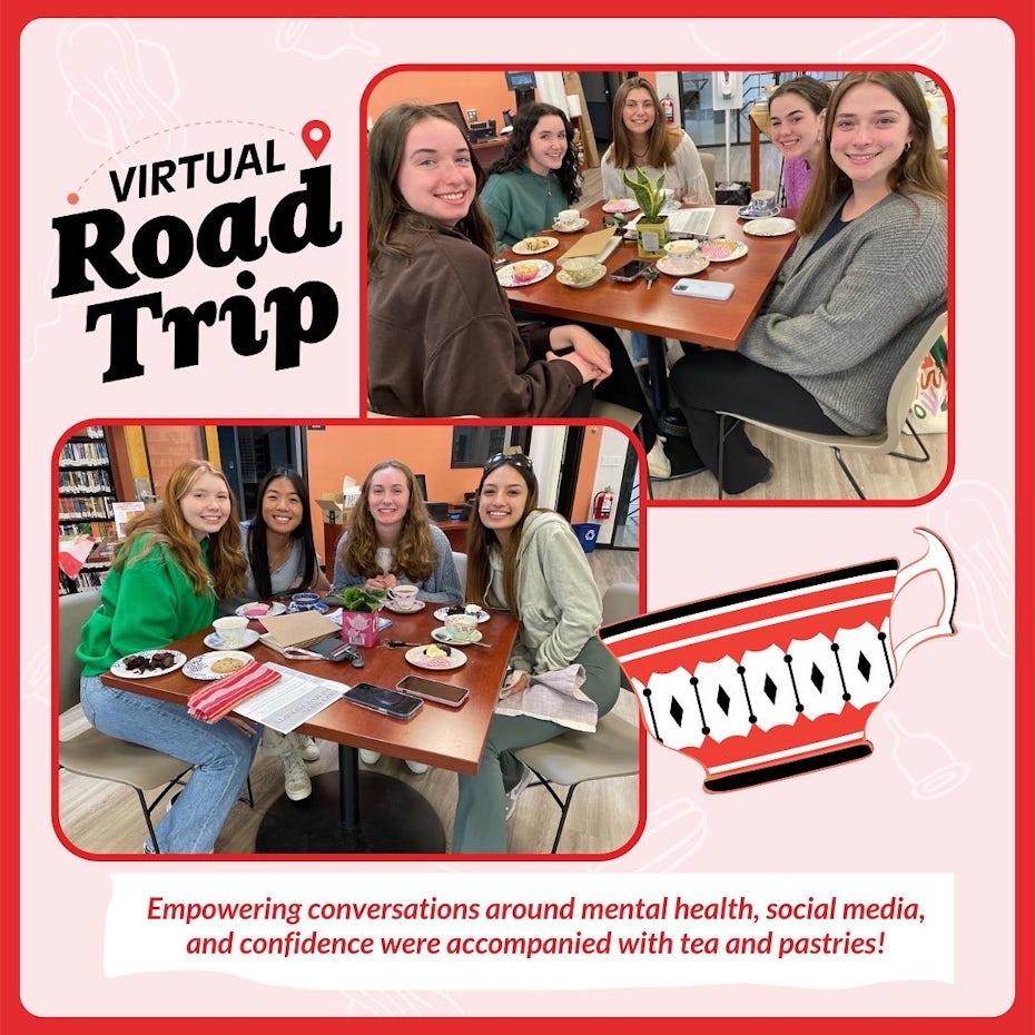 three photos of girls at a picnic packing party for PERIOD.