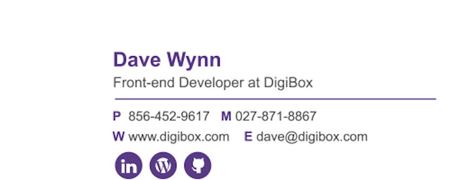 An animated email signature and company logo