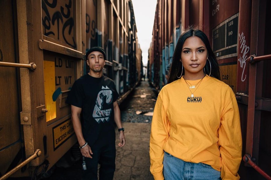 AAPI community members modeling Cukui’s clothing in a San Jose location