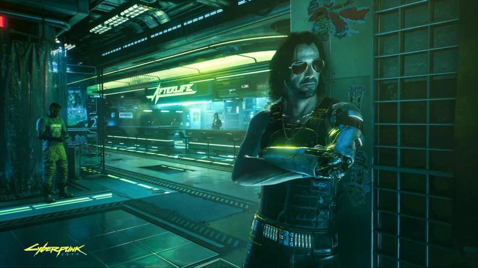 still from video game Cyberpunk 2077