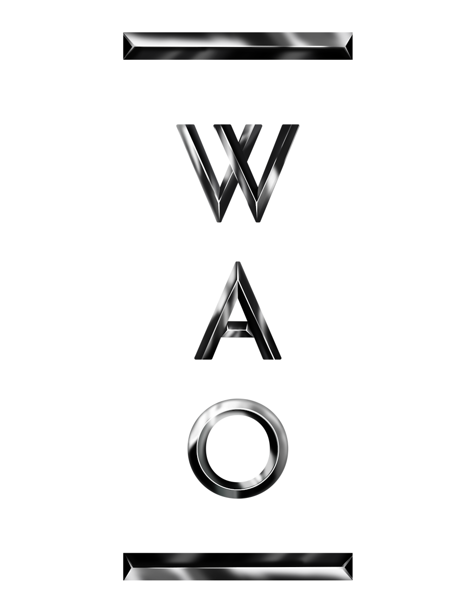 letters logo in a metallic black