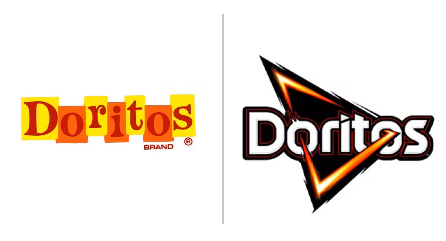 Create your own logo: Doritos logo from 1964 and now