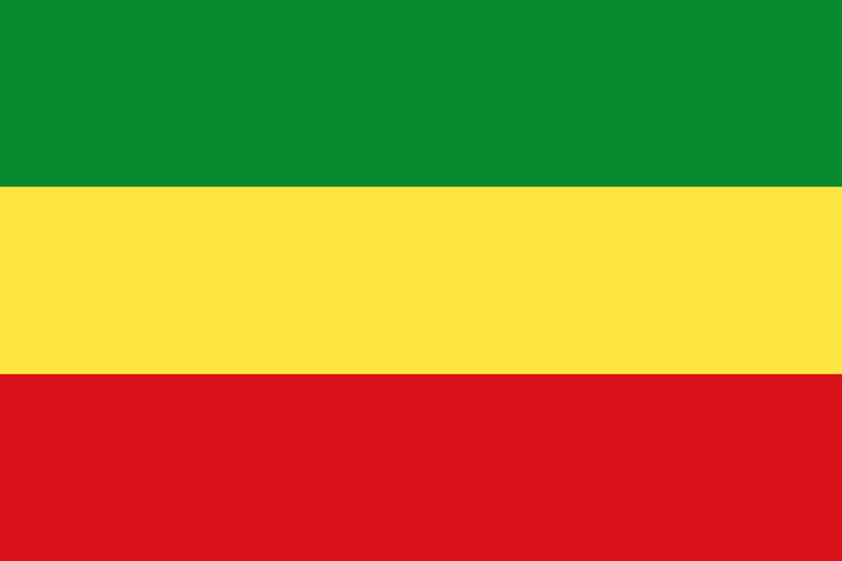 Ethiopian flag colors: red, yellow, and green