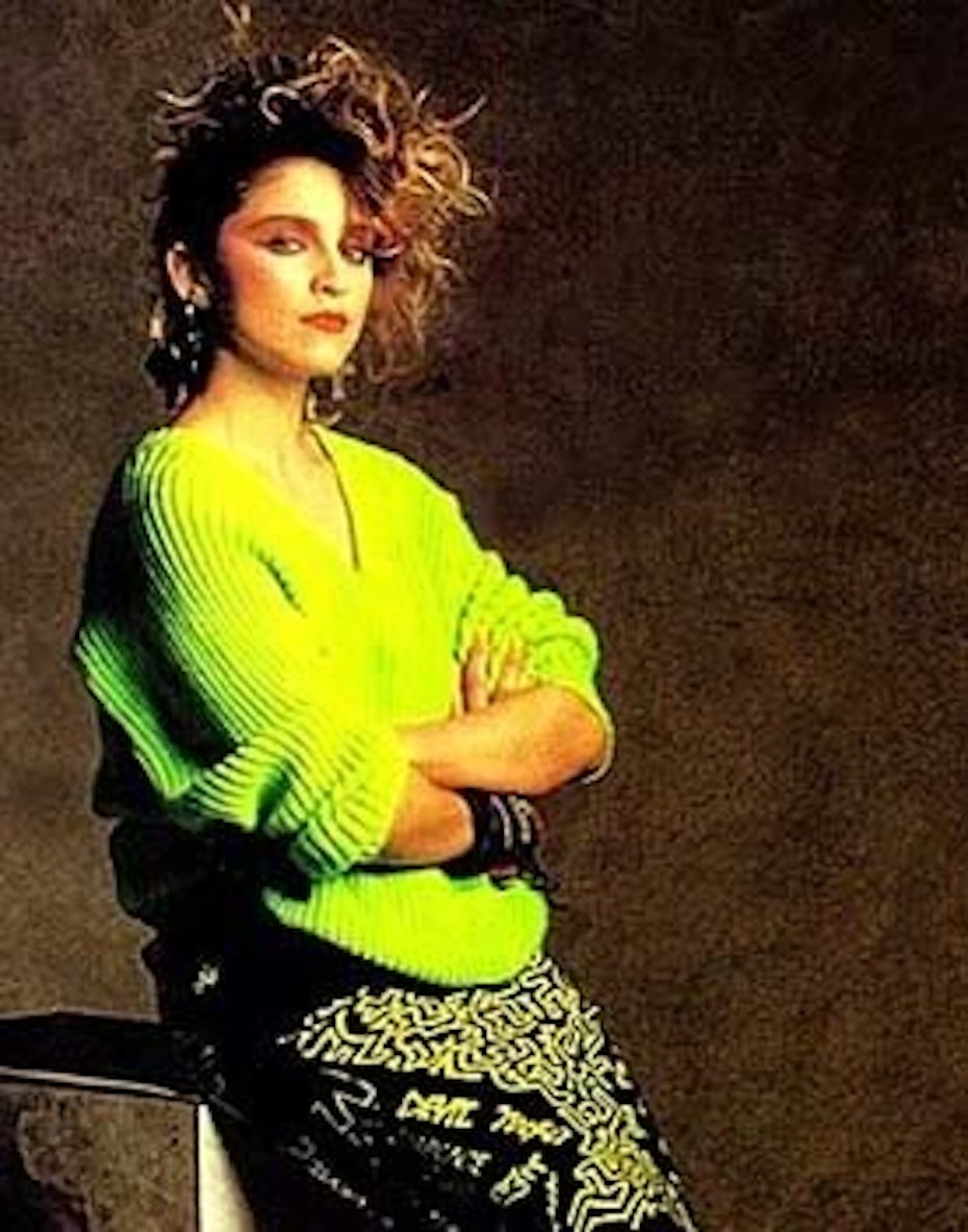Madonna in neon clothing