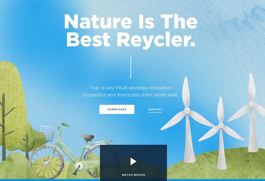 web design for brand using recycled materials