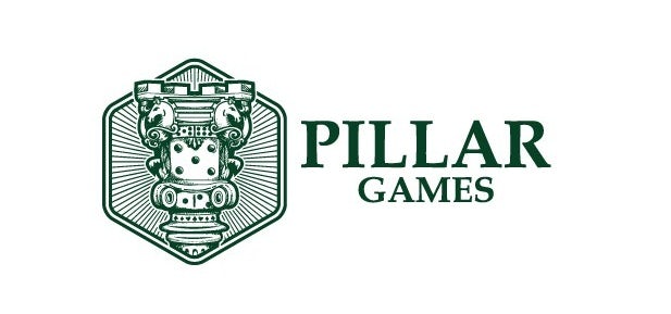 Create your own logo: Pillar games detailed logo with hand-drawn illustration style