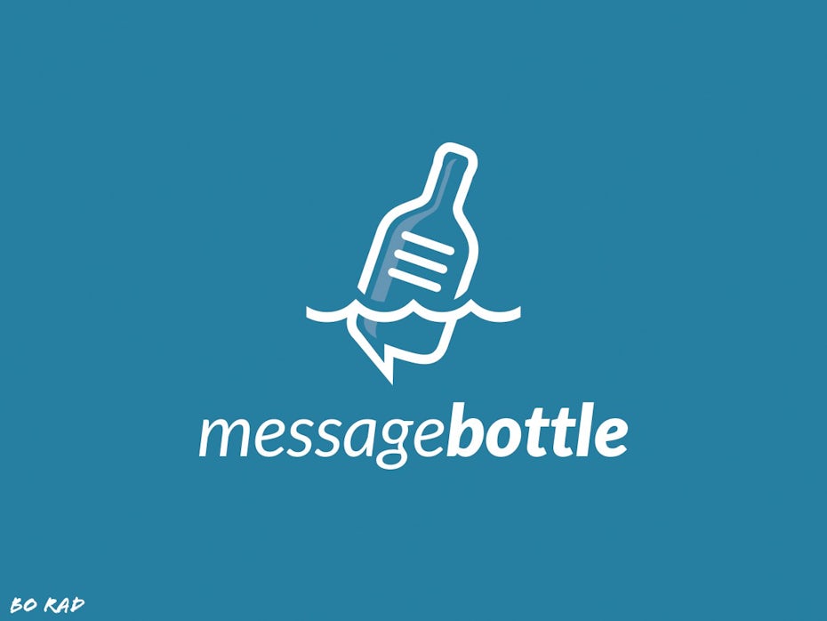 Create your own logo: icon logo for Message Bottle