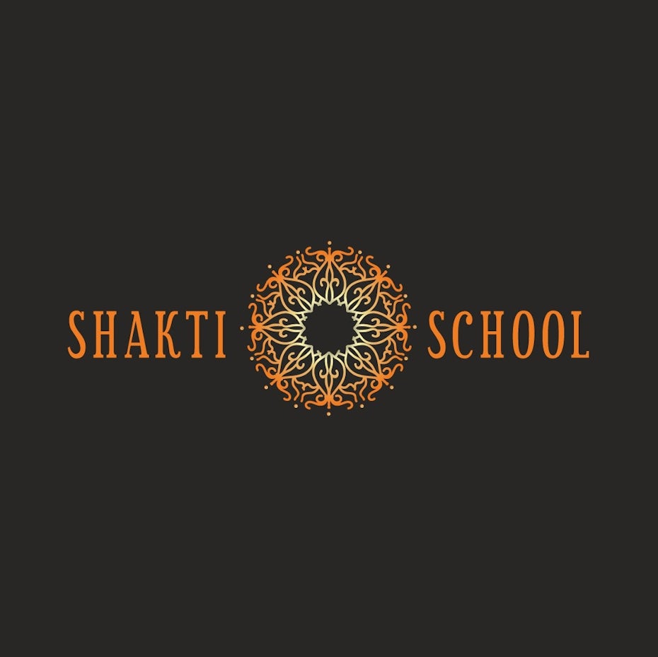 orange text and round geometric logo against a dark gray background to represent orange color meanings