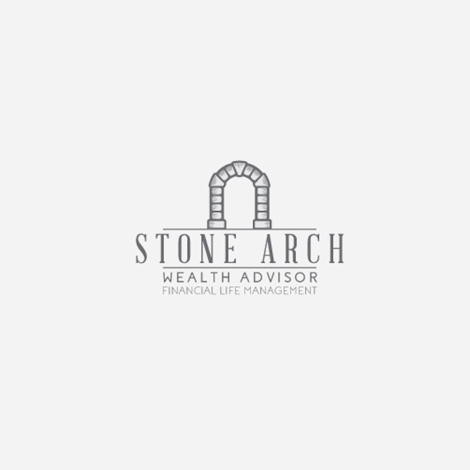 illustration of a gray stone arch