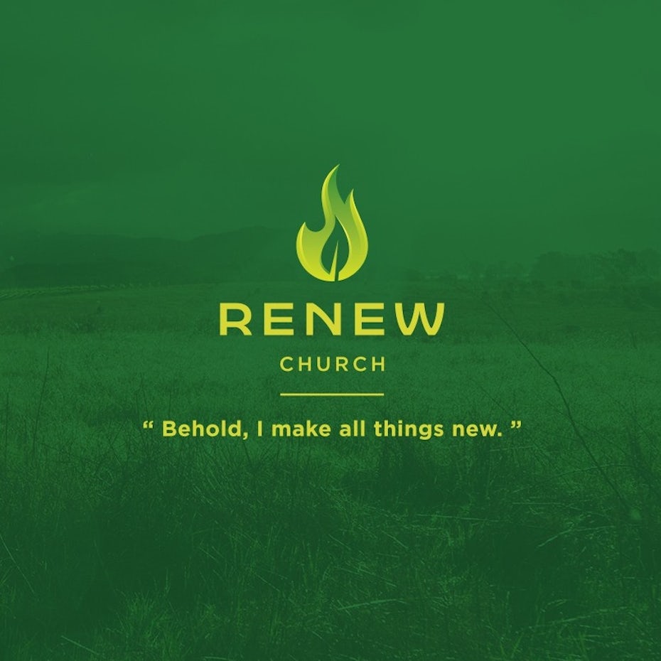 green logo featuring a leaf in a flame