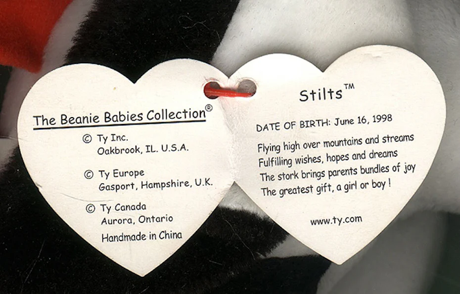 Beanie Baby hang tag