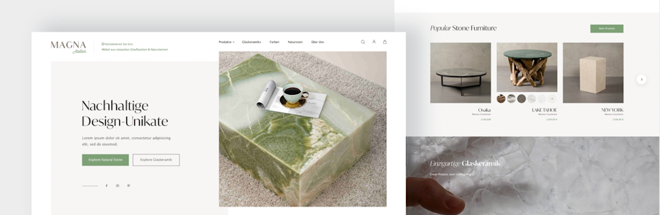 A designer’s redesign of Magna Atelier’s home page.