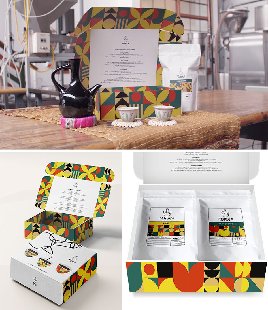 Coffee subscription box design inspired by Ethiopian culture