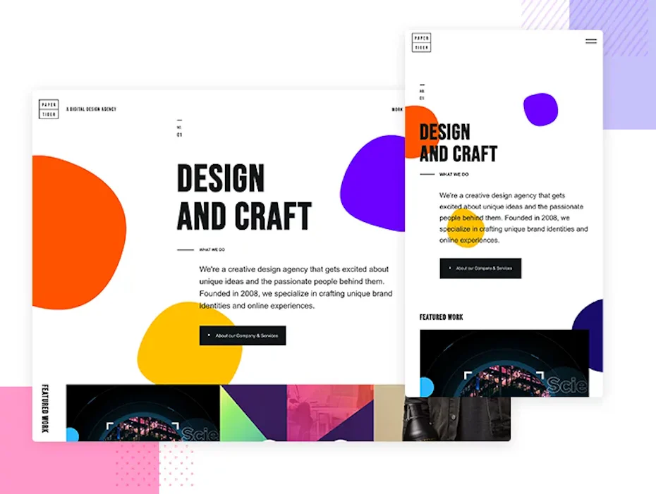 Responsive Paper Tiger website design