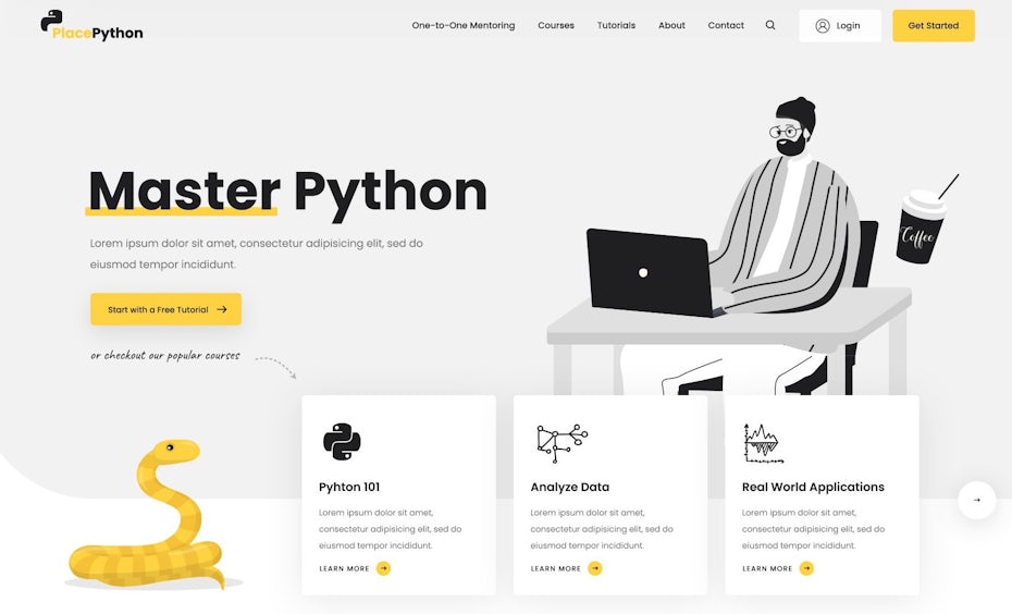 Online education website design for learning Python