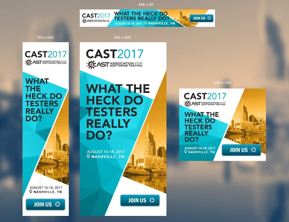 Banner ad design at different sizes