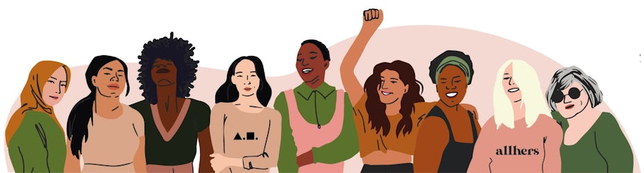 Inklusive Design-Illustration verschiedener Frauen für ein von einer Frau geführtes Startup-Unternehmen