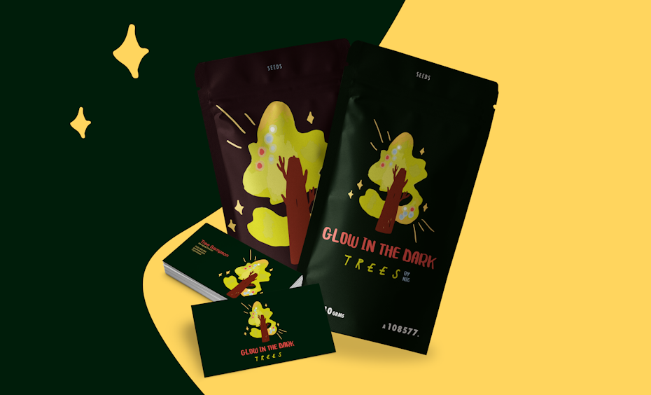 Glow in the Dark Trees logo and branding by ananana14