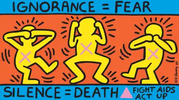 Keith Haring protest art advocating for AIDS awareness