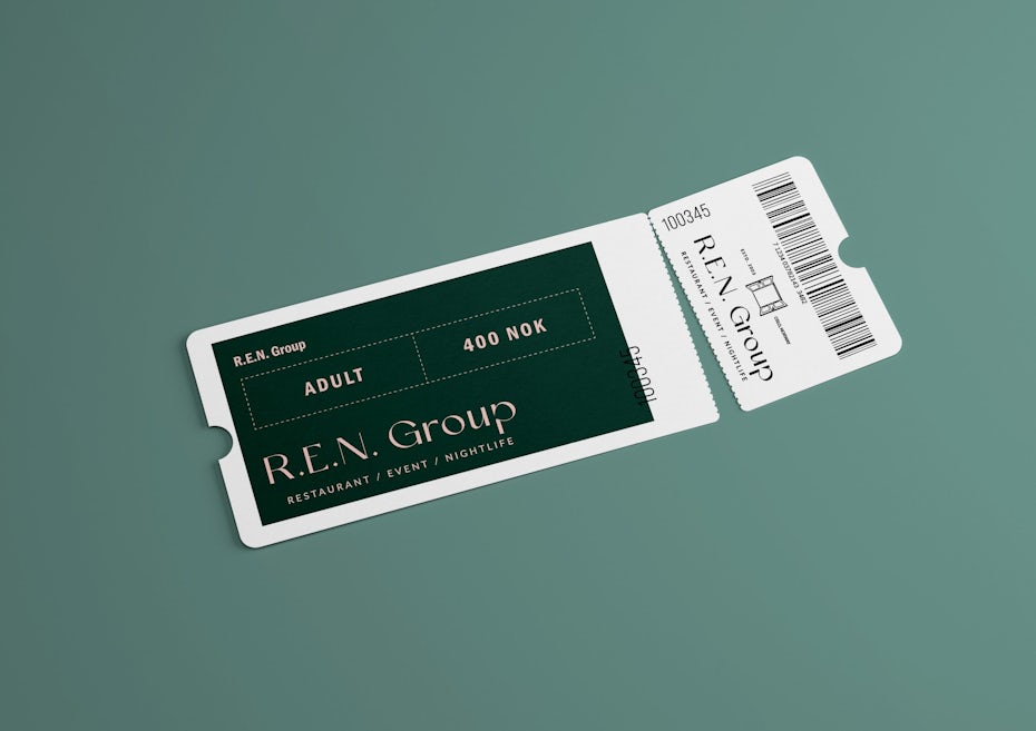 ticket design for the R.E.N. group
