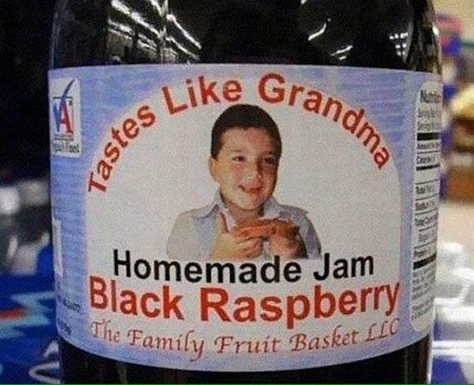 Photo of a black raspberry jam label design
