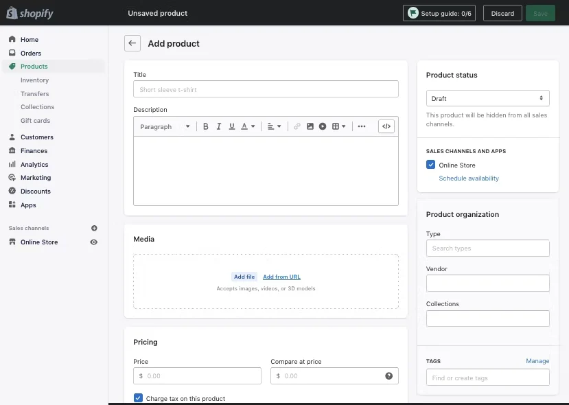 Squarespace vs Shopify 2022: Screenshot of Shopify