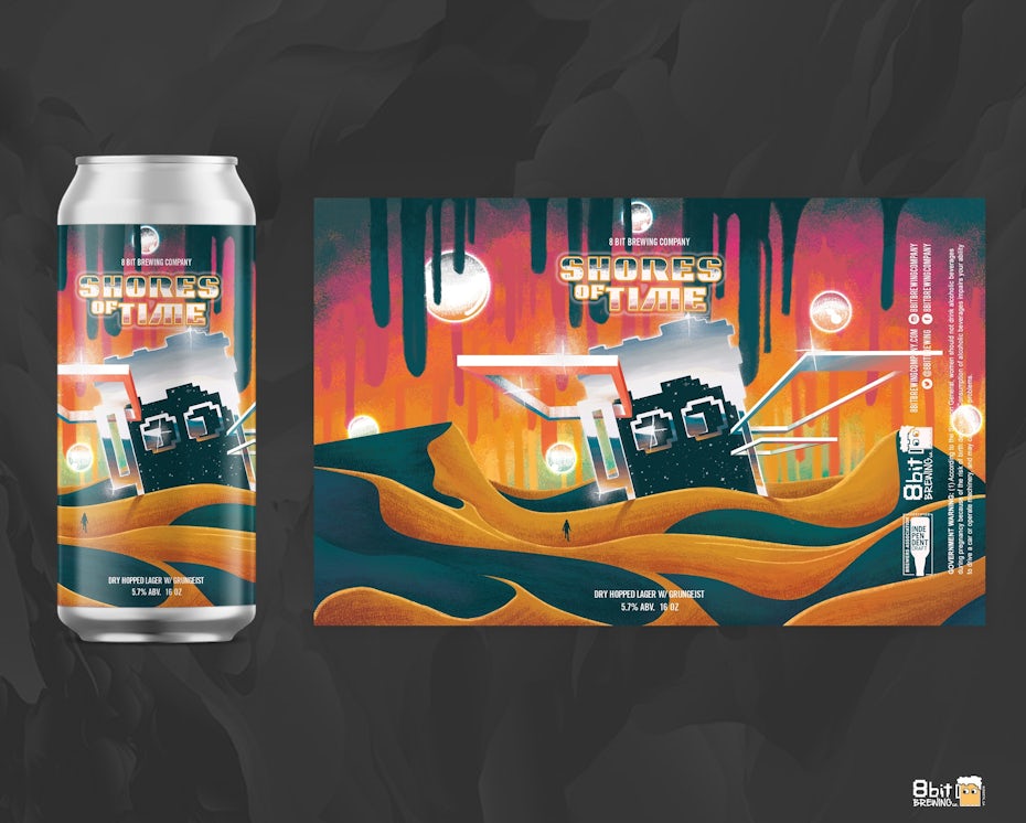 Experimental illustrated beer label design