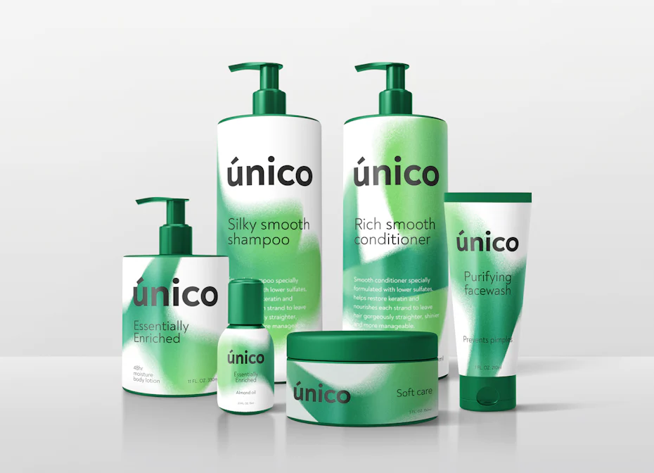 Brand identity and packaging design with abstract gradients