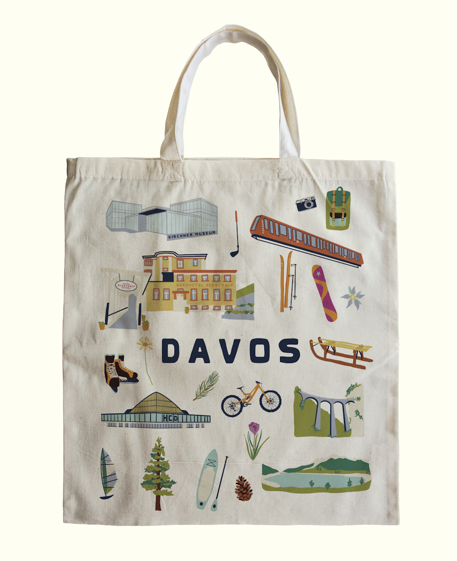 Packing design trends 2023 example: Davos Tourist