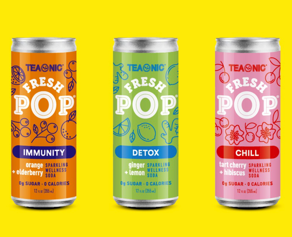 Packing design trends 2023 example: functional soda labels