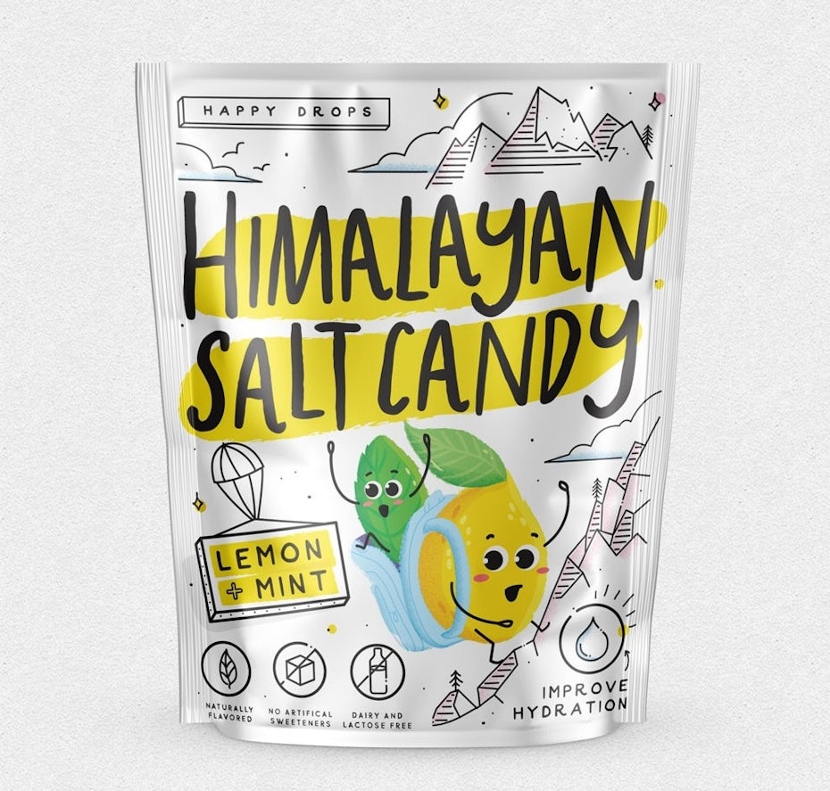 Packing design trends 2023 example: Himalayan salt candy