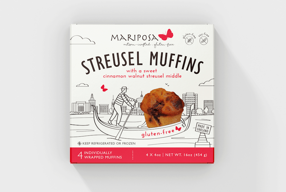 Packing design trends 2023 example: Mariposa Muffins