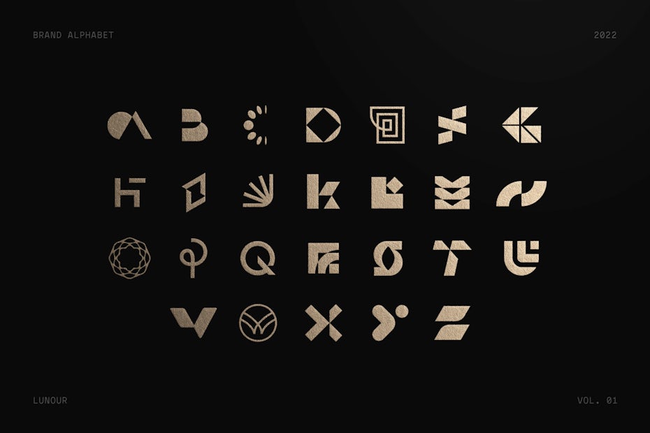 Diseño de fuente con letras mezcladas con iconografía de los años 2000