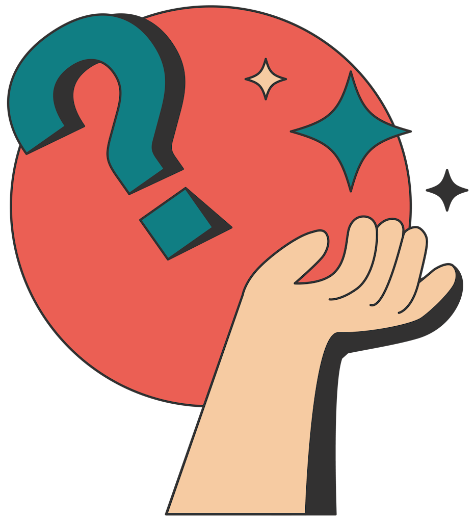 illustration of a hand and question mark