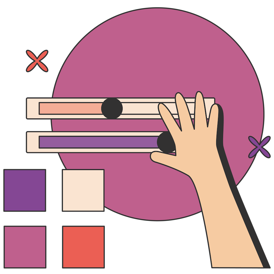 illustration of hands moving a sliding bar