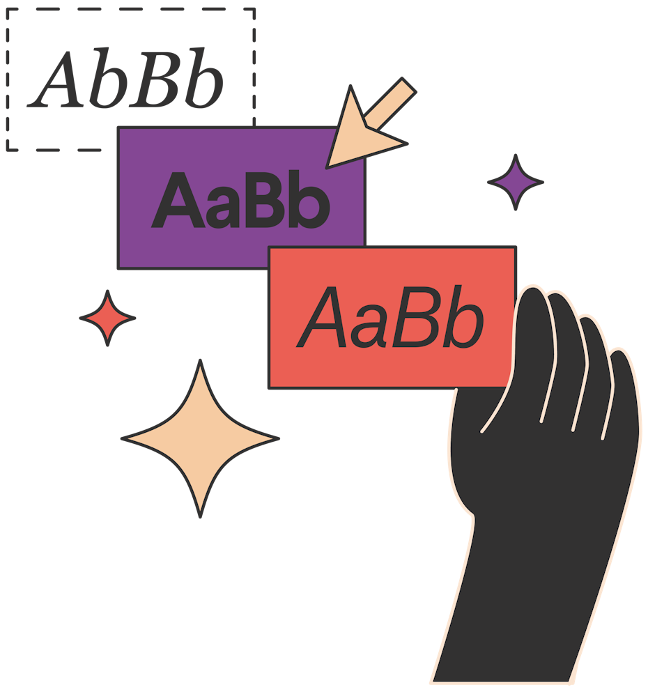 illustration of different font styles