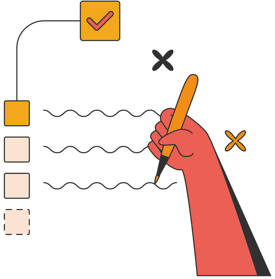 illustration of a hand drawing lines