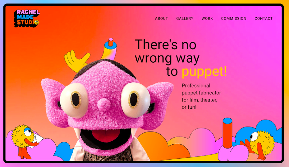 bold branding for a puppet company