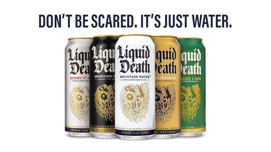 Liquid Death cans of water