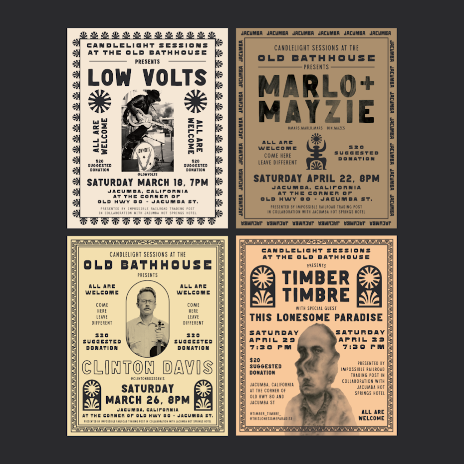 vintage style posters for an event